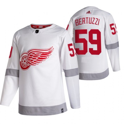 Detroit Red Wings #59 Tyler Bertuzzi White Men's Adidas 2020-21 Reverse Retro Alternate NHL Jersey Men's